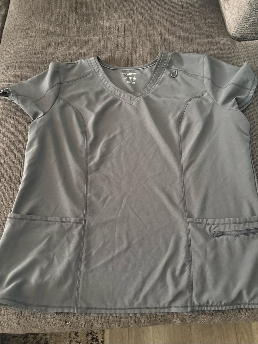 Scrubstar Gray V-Neck Scrub Top NWOt